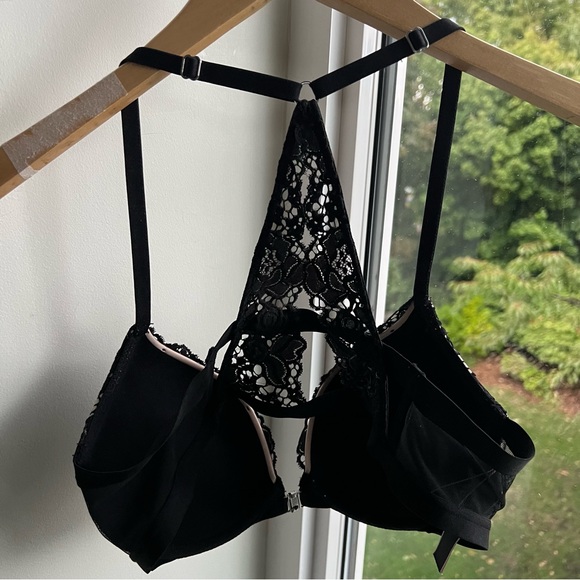 VICTORIA’S SECRET size 34B lace push-up bra “very sexy” model (black and blush) - Picture 2 of 6